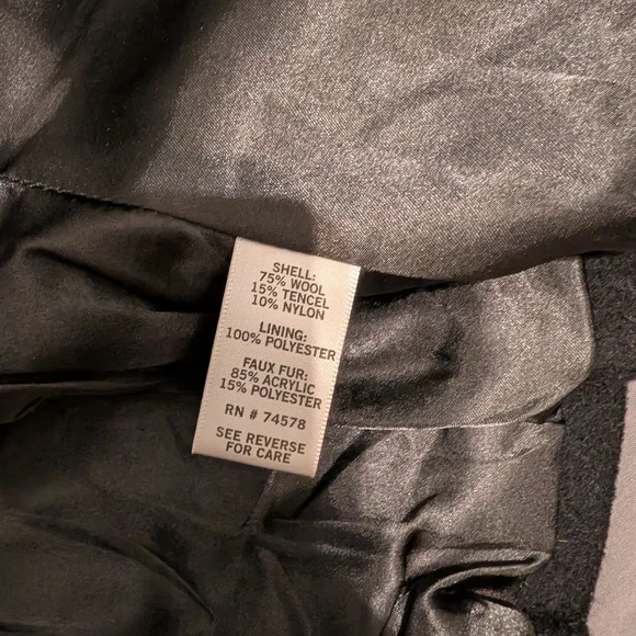 Cache Black Teddy Jacket Faux Fur Collar Y2K Cozy Glam Winter Coat - Picture 5 of 7